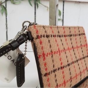 NWT Coach Tan Plaid Wristlet *Special Edition*